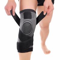 2 PC'S fitness Running Fietsen bandage knie steun accolades elastische nylon sport Compression pad mouw maat: L (zwart)