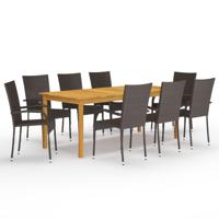 9-delige Tuinset bruin