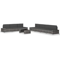 8-delige Loungeset poly rattan grijs
