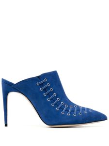 Manolo Blahnik mules Dobre 100 mm en daim - Bleu