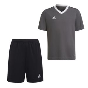 adidas Entrada 22 Trainingsset Kids Donkergrijs Zwart Wit