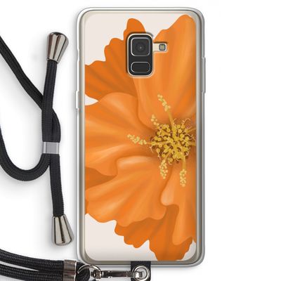 Orange Ellila flower: Samsung Galaxy A8 (2018) Transparant Hoesje met koord