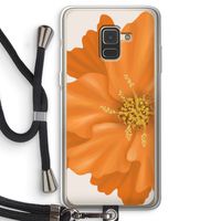Orange Ellila flower: Samsung Galaxy A8 (2018) Transparant Hoesje met koord