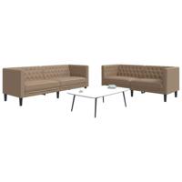 2-delige Loungeset Chesterfield-stijl kunstleer cappuccinokleur