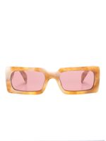 Prada Eyewear lunettes de soleil rectangulaires à logo imprimé - Jaune