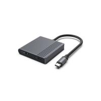 Gembird A-CM-HDMIFDPF-01 USB-C naar HDMI + DP-adapter, 4K 60Hz, zwart