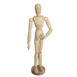 Houten anatomie tekenpop/modelpop man - om lichaam te schilderen/tekenen - 33 cm