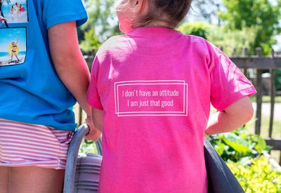 T-shirt kinderen roze Achterkant 5 - 6 jaar
