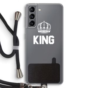King zwart: Samsung Galaxy S21 Transparant Hoesje met koord