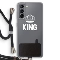 King zwart: Samsung Galaxy S21 Transparant Hoesje met koord