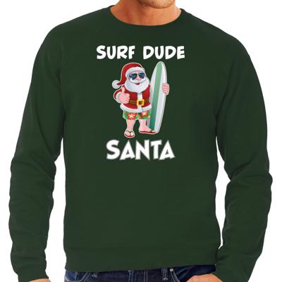 Surf dude Santa - Fun Kersttrui sweater - groen - voor heren - Kerstkleding / Christmas outfit Surf dude Santa - Fun Kersttrui sweater - groen - voor heren - Kerstkleding / Christmas outfit
