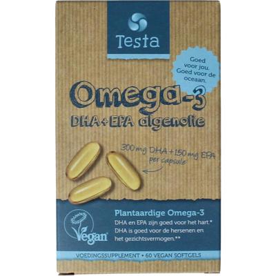 Testa Omega 3 algenolie 325mg DHA + 150mg EPA vegan Testa Omega 3 algenolie 325mg DHA + 150mg EPA vegan