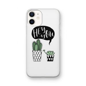 Hey you cactus: iPhone 12 mini Transparant Hoesje