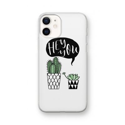Hey you cactus: iPhone 12 mini Transparant Hoesje