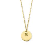 Ketting Graveerplaatje Geboortesteen Augustus geelgoud-zirconia geel 45-49 cm