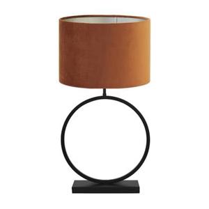 Light & Living Tafellamp Liva|Velours - Zwart|Terra - Ø40x78,5cm