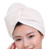Womens Magic Quick dry Bad haar drogen handdoek Cap Bathing tool (romige wit)