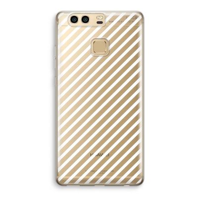 Strepen zwart-wit: Huawei P9 Transparant Hoesje