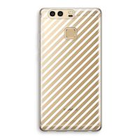 Strepen zwart-wit: Huawei P9 Transparant Hoesje