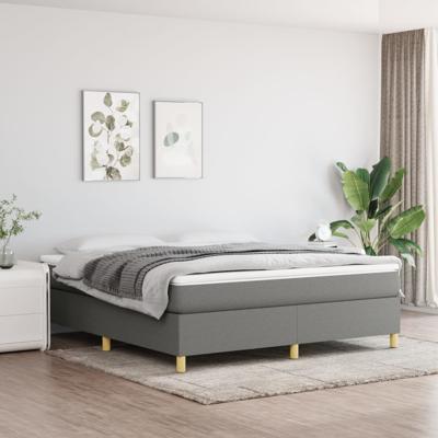 Boxspring met matras stof donkergrijs 160x200 cm