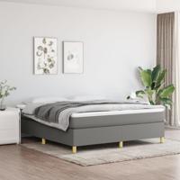 Boxspring met matras stof donkergrijs 160x200 cm