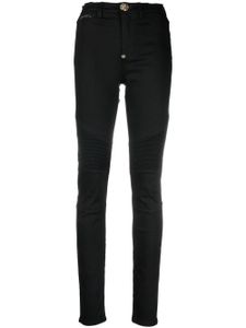 Philipp Plein jean Biker skinny à taille haute - Noir