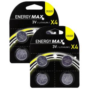 Energymax knoopcel batterijen budget voordeelset - CR2025 - 8x stuks