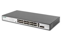 Digitus DN-95343 netwerk-switch Unmanaged Fast Ethernet (10/100) Power over Ethernet (PoE) 1U Zwart, Zilver