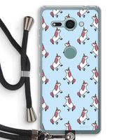 Eenhoorns overal: Sony Xperia XZ2 Compact Transparant Hoesje met koord