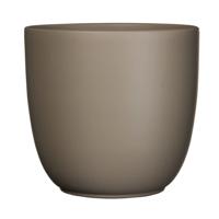 Bloempot - taupe bruin mat - H20 x D22.5 cm - keramiek - voor kamerplant - plantenpot