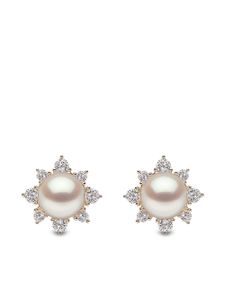 Yoko London boucles d'oreilles Trend en or jaune 18ct ornées de diamants et de perles