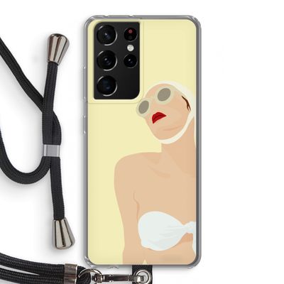 Summer: Samsung Galaxy S21 Ultra Transparant Hoesje met koord
