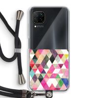 Gekleurde driehoekjes: Huawei P40 Lite Transparant Hoesje met koord