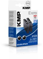 KMP Inktcartridge vervangt Epson T0711 Compatibel 2-pack Zwart E107D 1607,4021