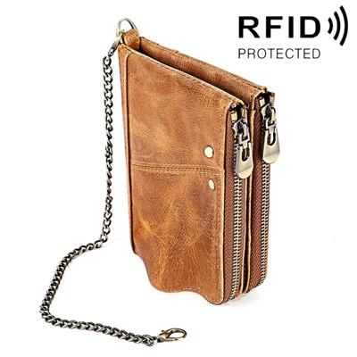 LT3533 lang gek paard textuur koeienhuid lederen opvouwbare anti-magnetische RFID portemonnee Clutch tas voor mannen met kaartsleuven & schouderband