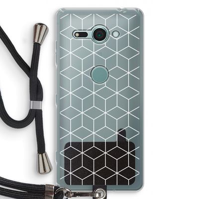 Zwart-witte kubussen: Sony Xperia XZ2 Compact Transparant Hoesje met koord