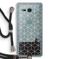 Zwart-witte kubussen: Sony Xperia XZ2 Compact Transparant Hoesje met koord