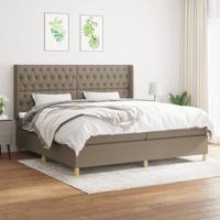 Boxspring met matras stof taupe 200x200 cm