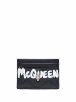 Alexander McQueen portefeuille matelassé à tête de mort - Noir - thumbnail