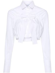 Patou blouse crop à détail de nœud - Blanc