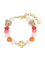 Casablanca logo-charm beaded pearl bracelet - Rose - thumbnail