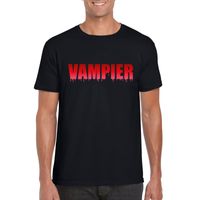 Halloween vampier tekst t-shirt zwart heren