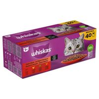 Whiskas 1+ Classic Selectie in saus natvoer kat multipack (85 g) 2 verpakkingen (80 x 85 g)