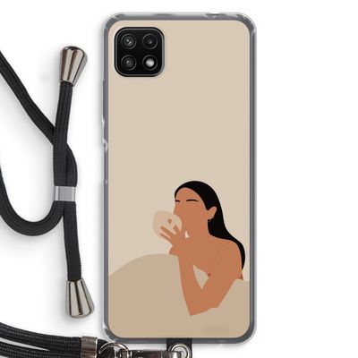 Fresh coffee: Samsung Galaxy A22 5G Transparant Hoesje met koord