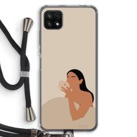 Fresh coffee: Samsung Galaxy A22 5G Transparant Hoesje met koord