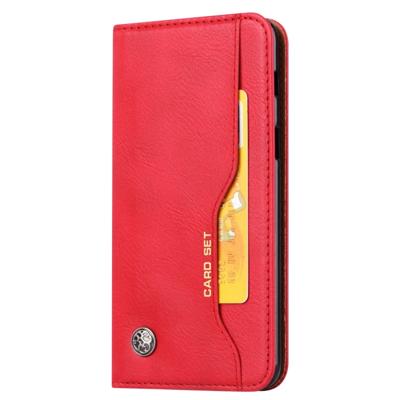 Knead huidtextuur horizontale Flip lederen case voor Galaxy A8 2018 met foto frame & houder & kaartsleuven & portemonnee (rood)