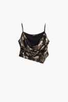 Gedrapeerd top T-shirt - BLACK - S