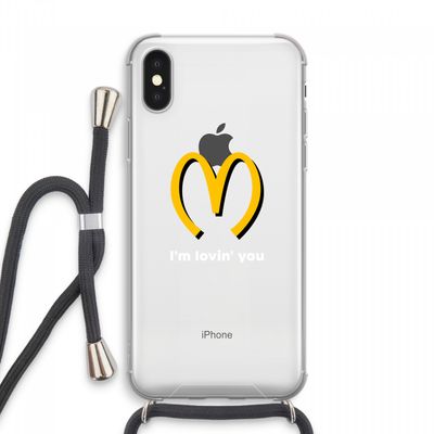 I'm lovin' you: iPhone XS Max Transparant Hoesje met koord