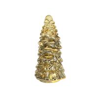 Beeld everlands kunstkerstboom glas LED goud 20cm