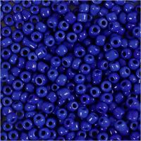 Creativ Company Rocailles, d 3 mm, afm 8/0, gatgrootte 0,6-1,0 mm, blauw, 25 gr/ 1 doos